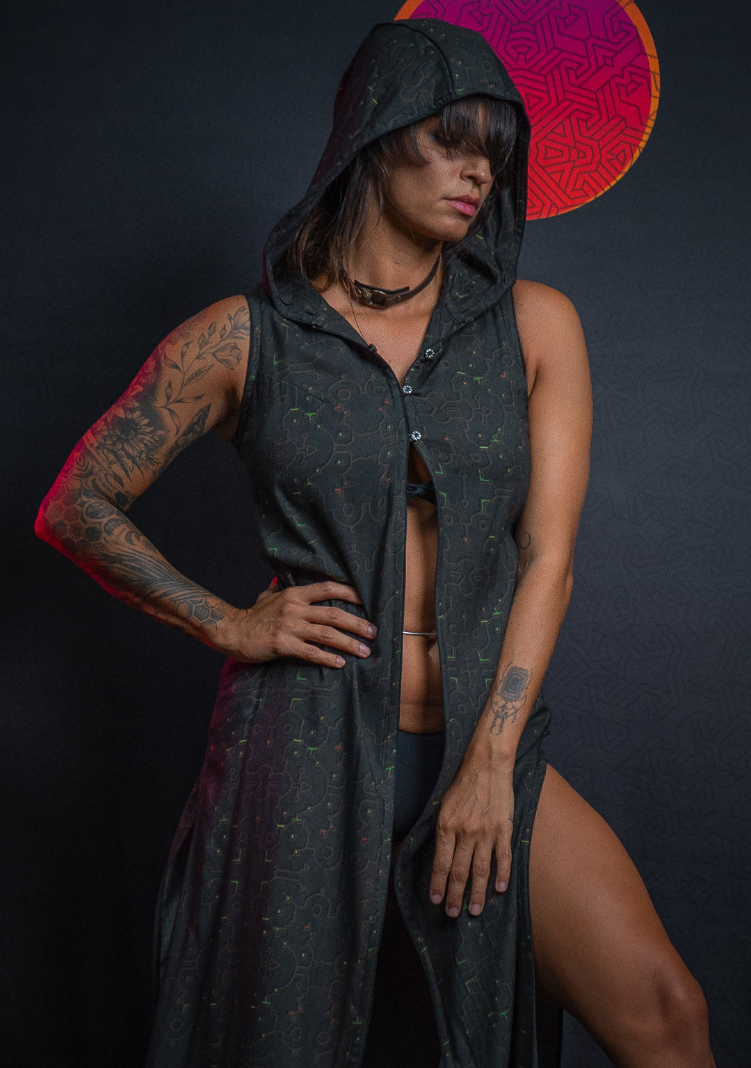 Hooded Long Dress / Viscose Twill - REBIRTH OF IKARO